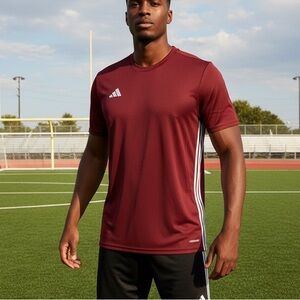 NWT Adidas Aeroready Men's Tabela 23 Football Jersey Burgundy XLT Slim Fit